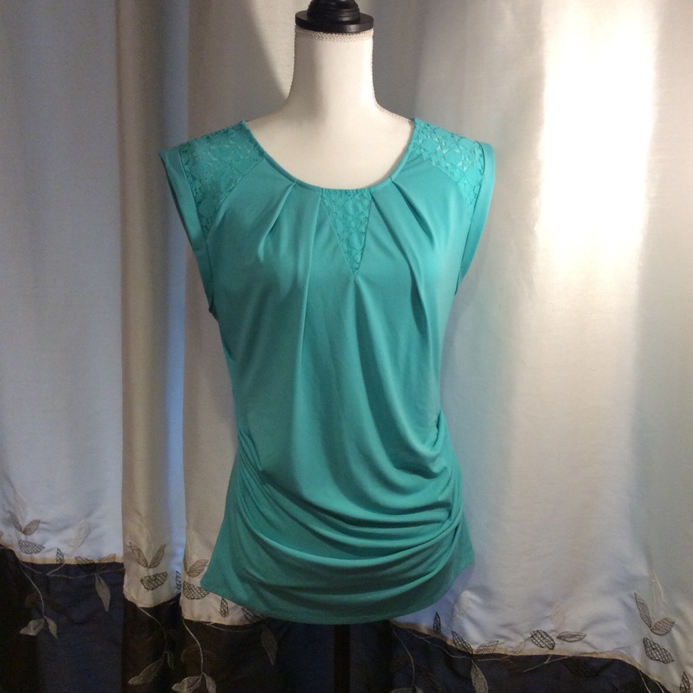 NY&Co Turquoise Sleeveless Blouse